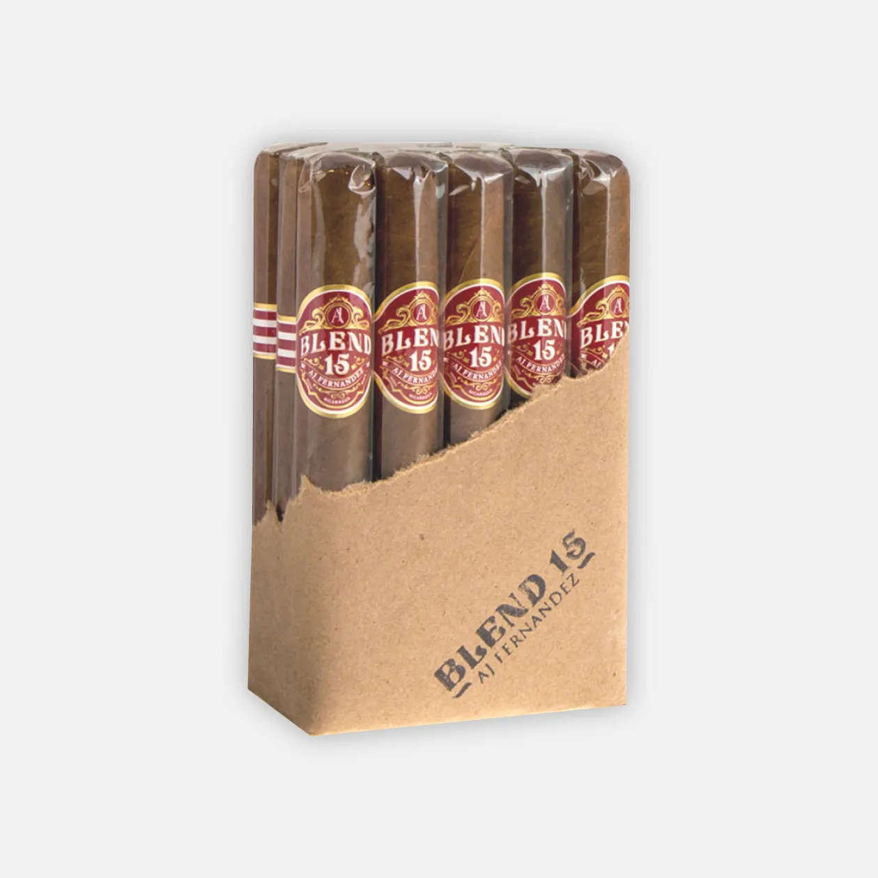 A.J. Fernandez Blend 15 premium cigars in rustic packaging.