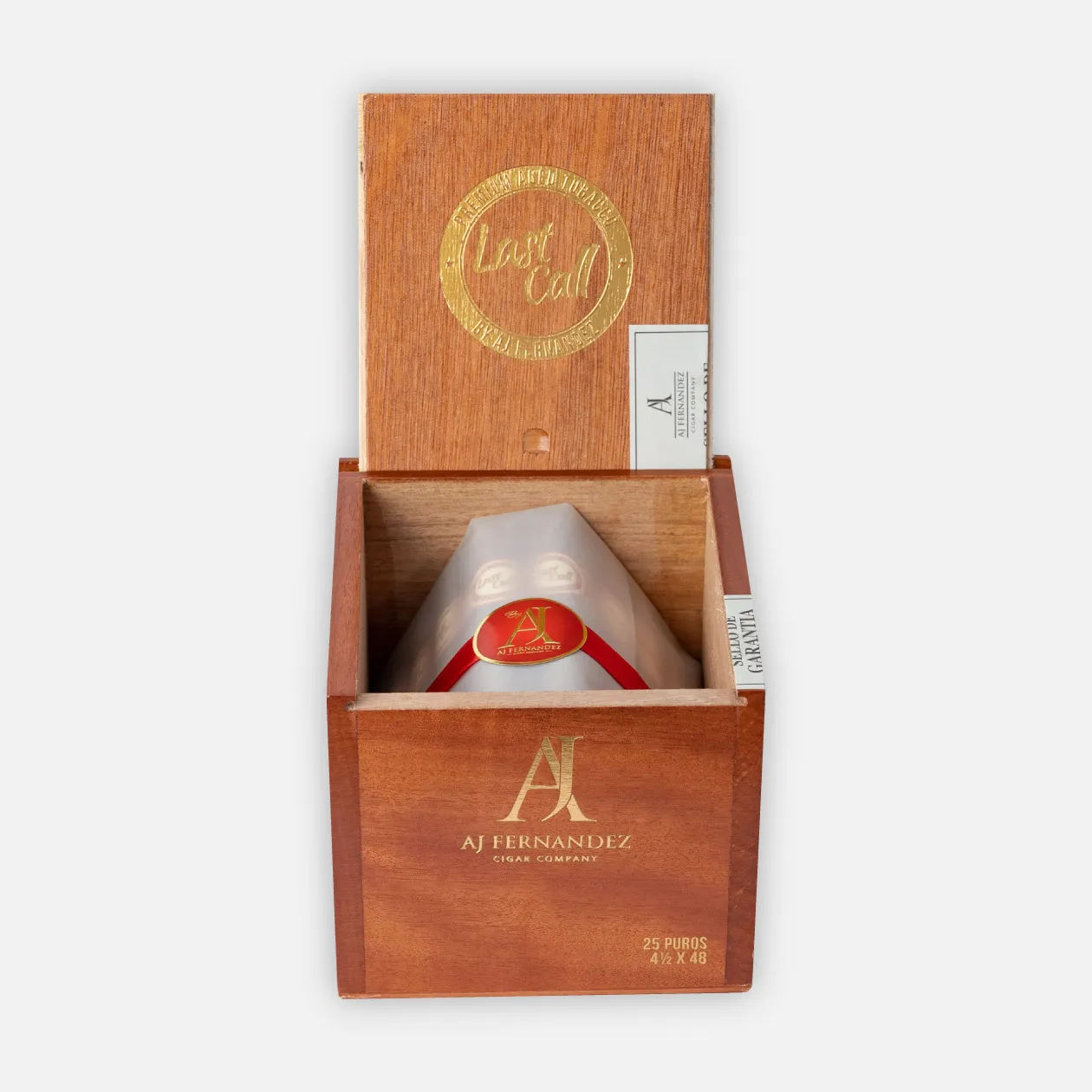 AJ Fernandez Last Call cigars in an elegant wooden box.