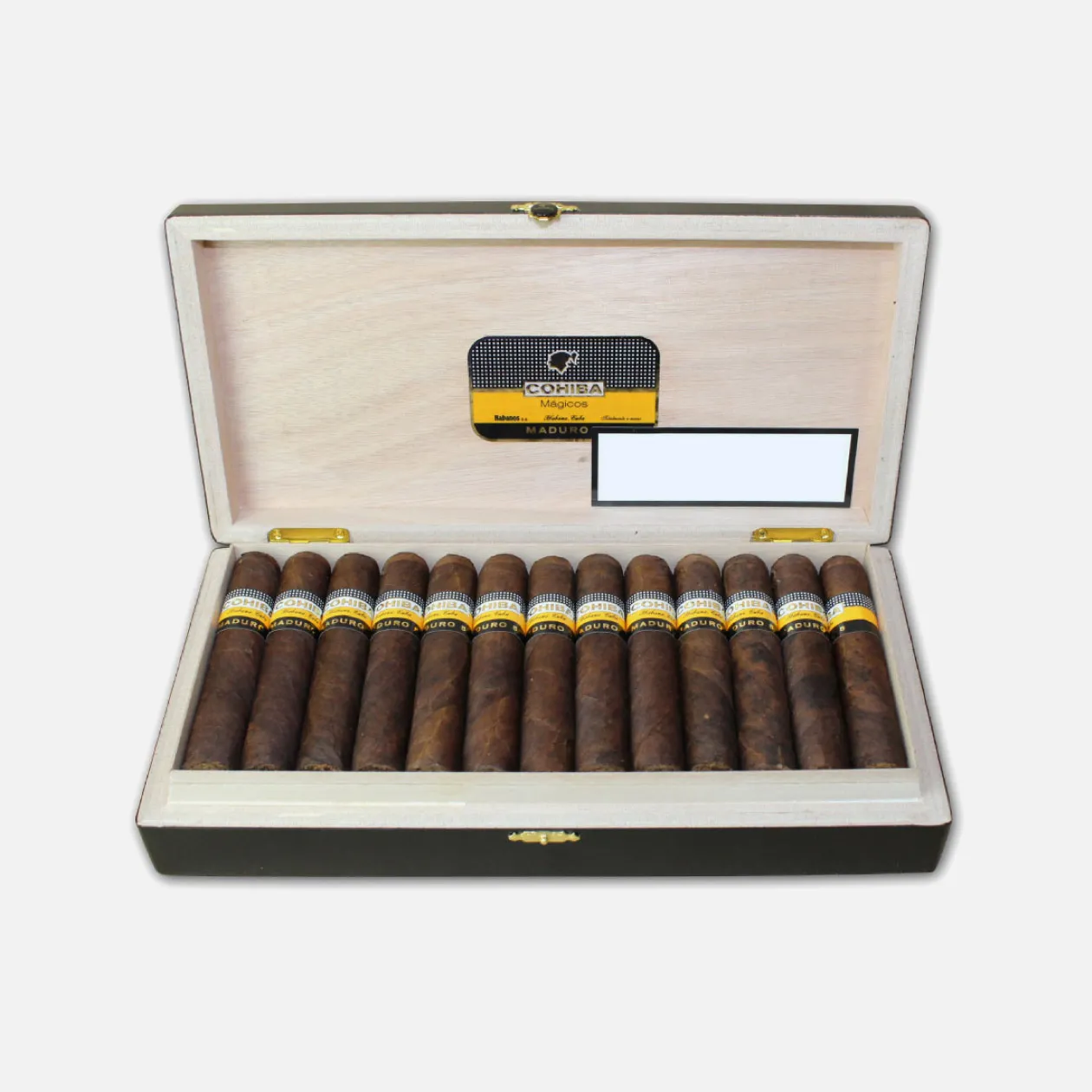 Cohiba Maduro cigars in an elegant box display.