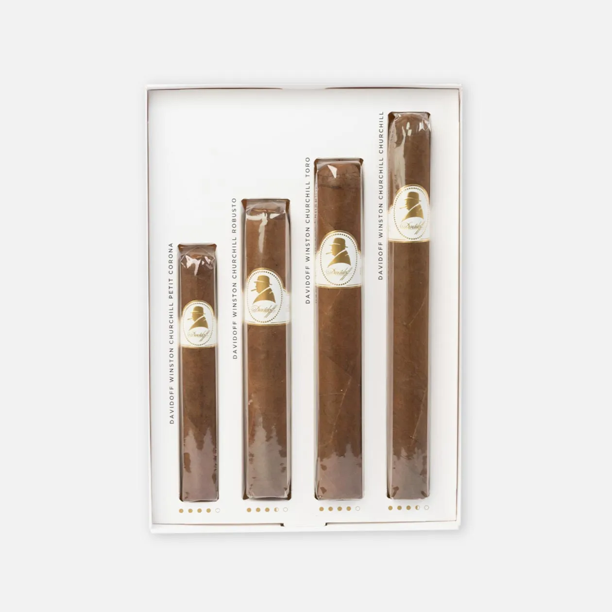 Davidoff Winston Churchill cigar assortment, sophisticated and elegant presentation.