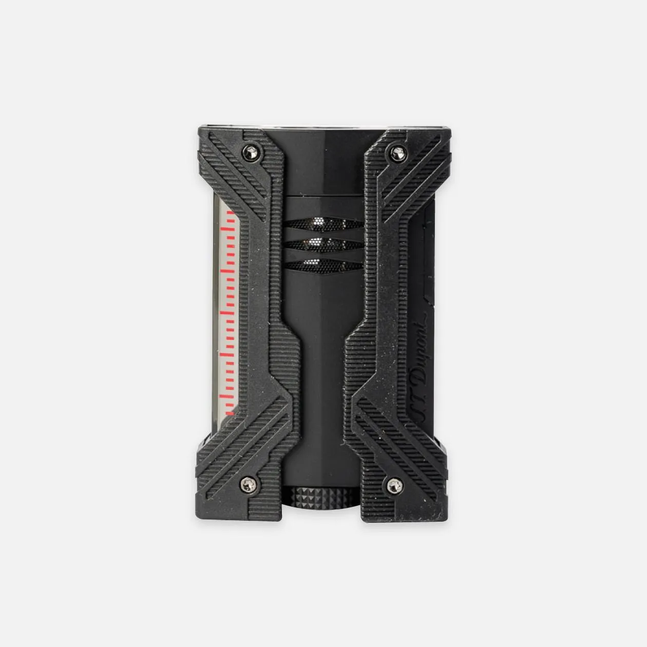 Xikar tactical design black cigar cutter with industrial detail.