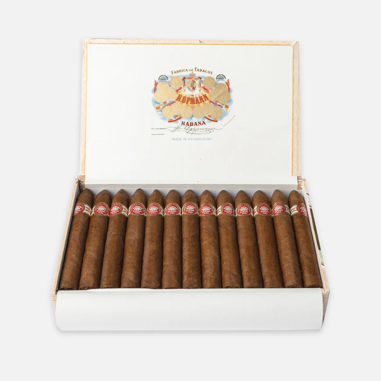 H. Upmann Cigars in a wooden presentation box, classic and elegant.