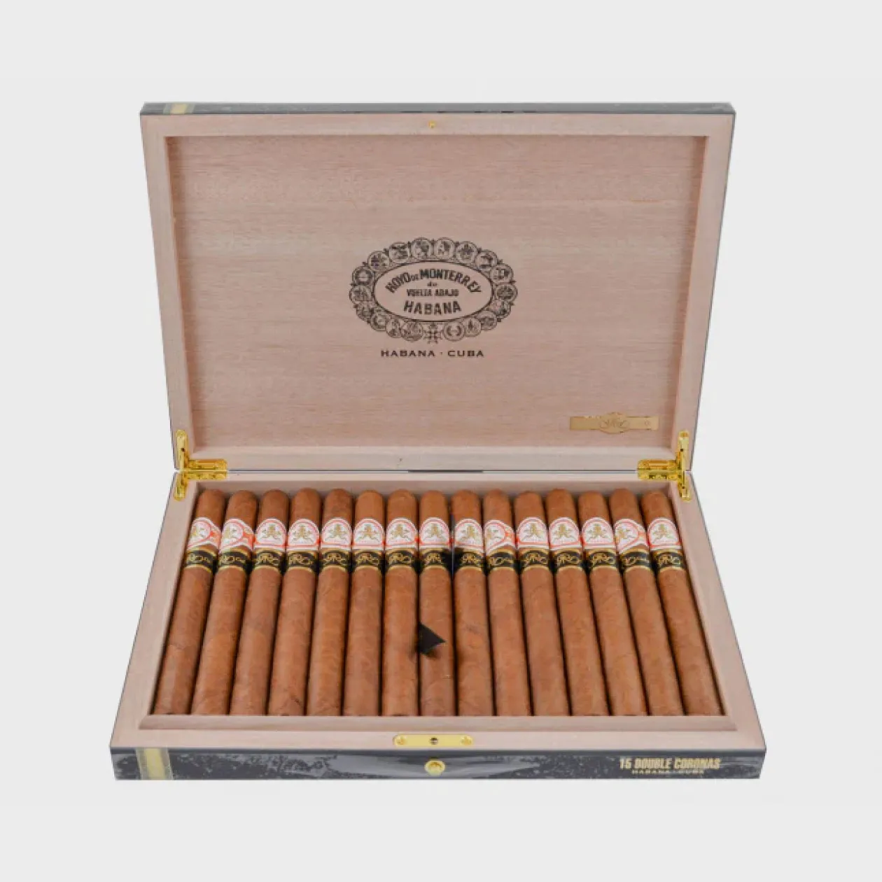 Hoyo de Monterrey Double Coronas cigars, elegant wooden box, Habana, Cuba.