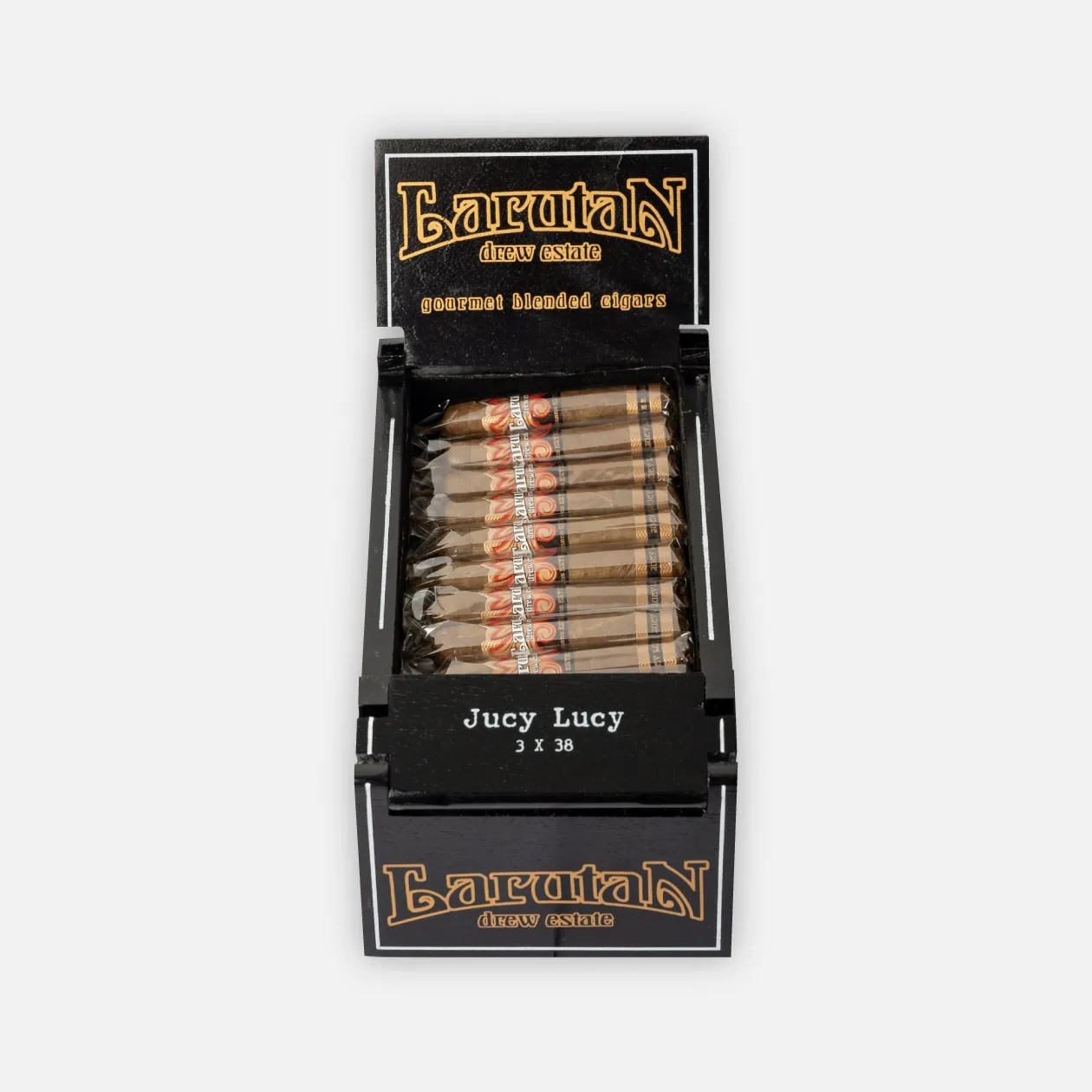 Larutan Drew Estate Jucy Lucy gourmet blended cigars.