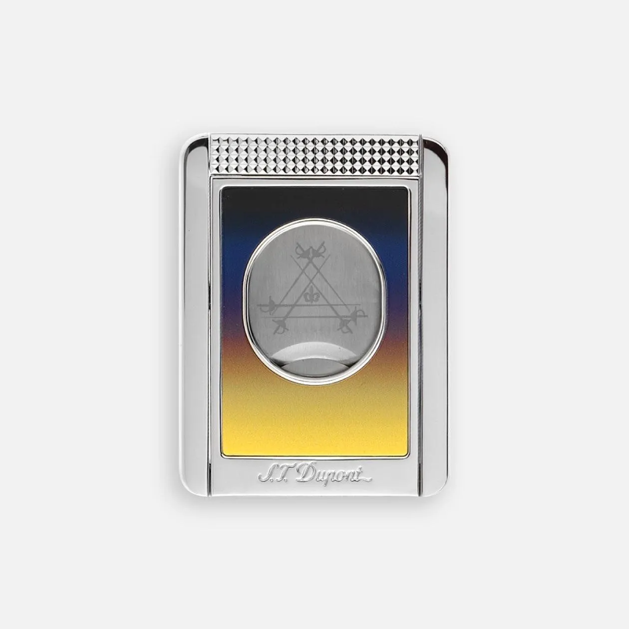 S.T. Dupont luxury cigar cutter, gradient metal finish.
