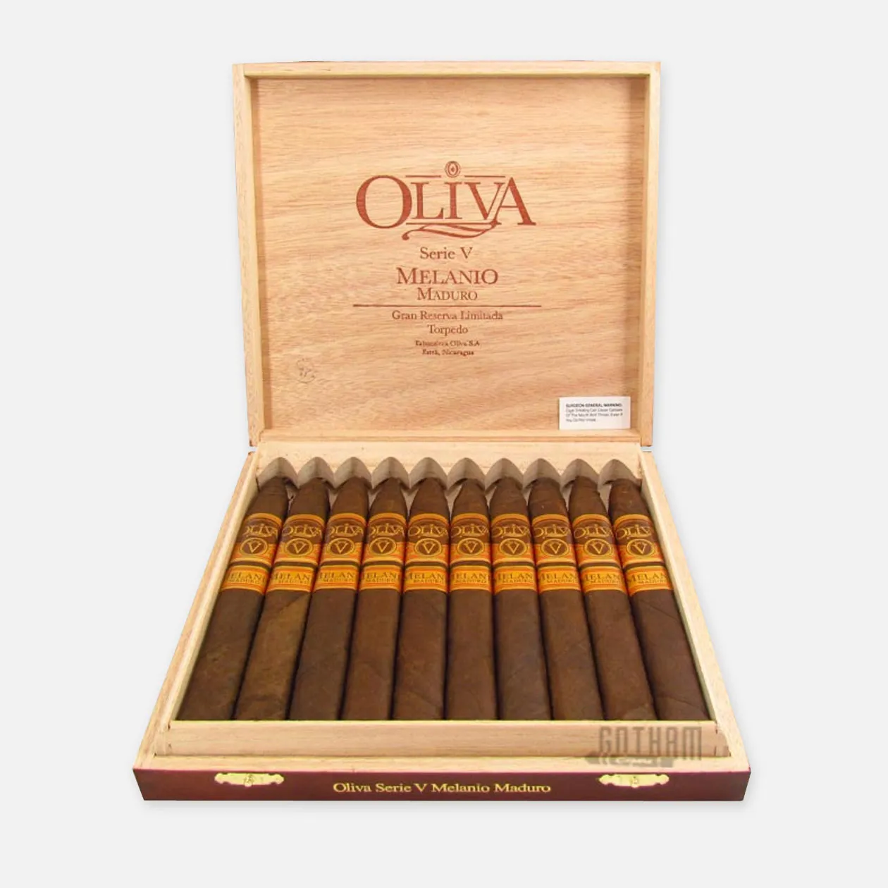 Oliva Serie V Melanio Maduro Torpedo Cigar Box.