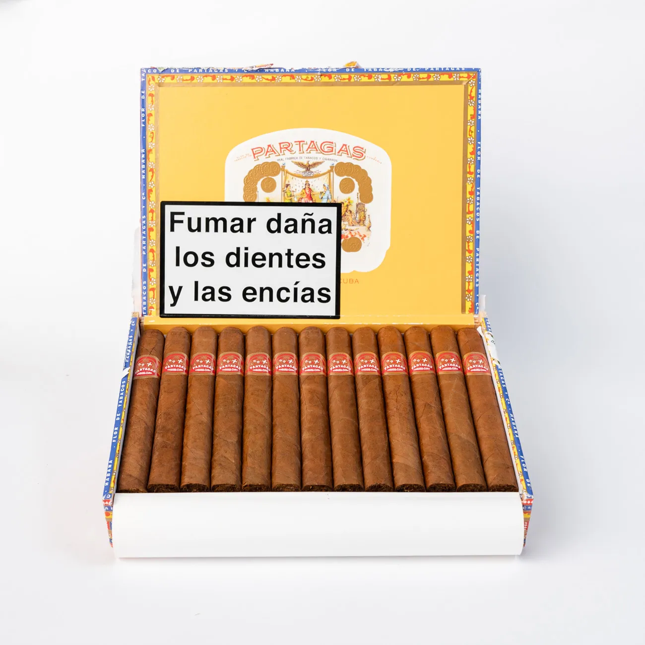 Partagas cigars, premium box, classic presentation.
