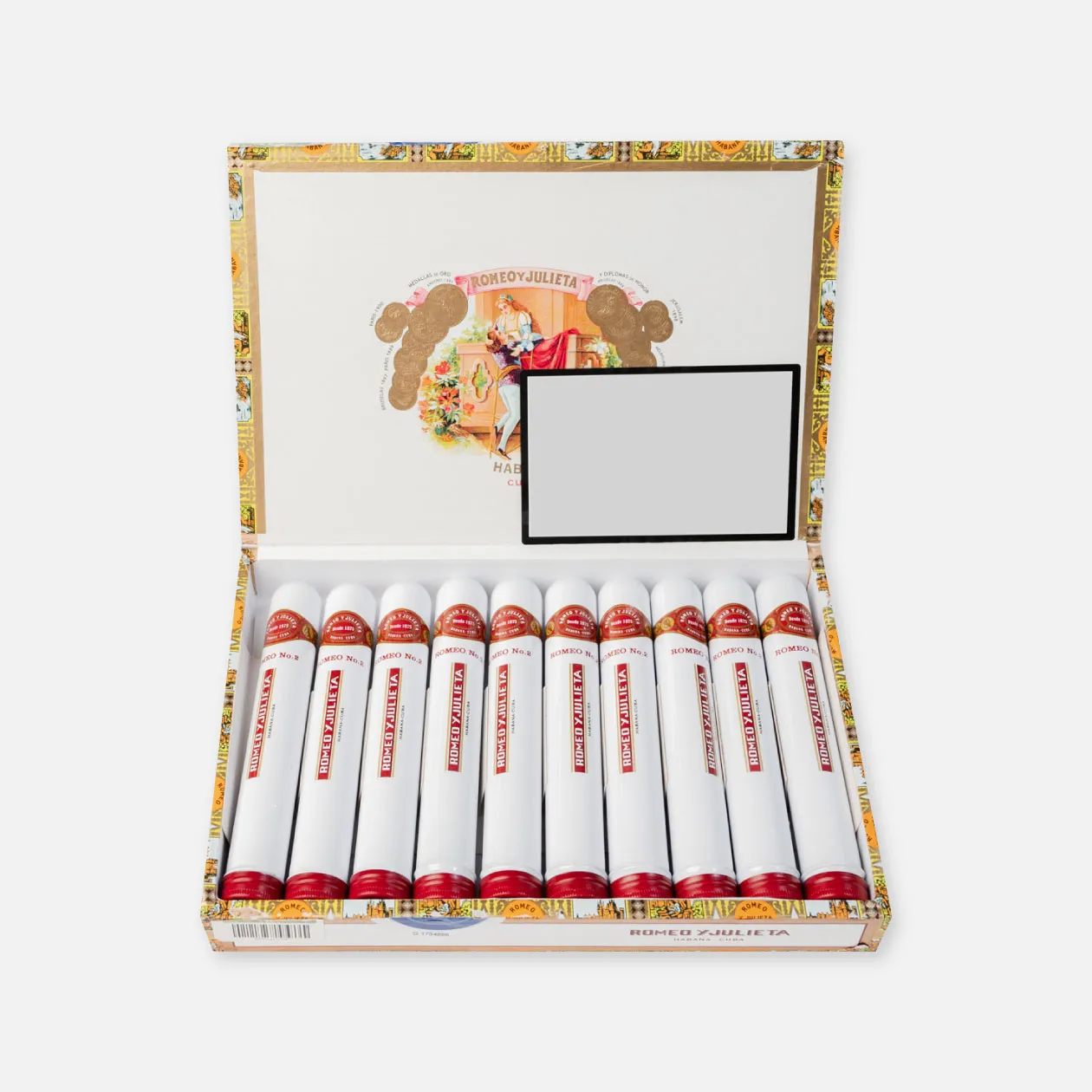 Romeo y Julieta cigars in decorative box, elegant and classic presentation.