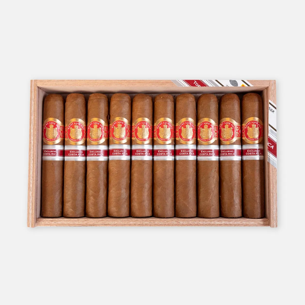 H. Upmann Robustos, classic cigars with gold and red bands in a wooden box.