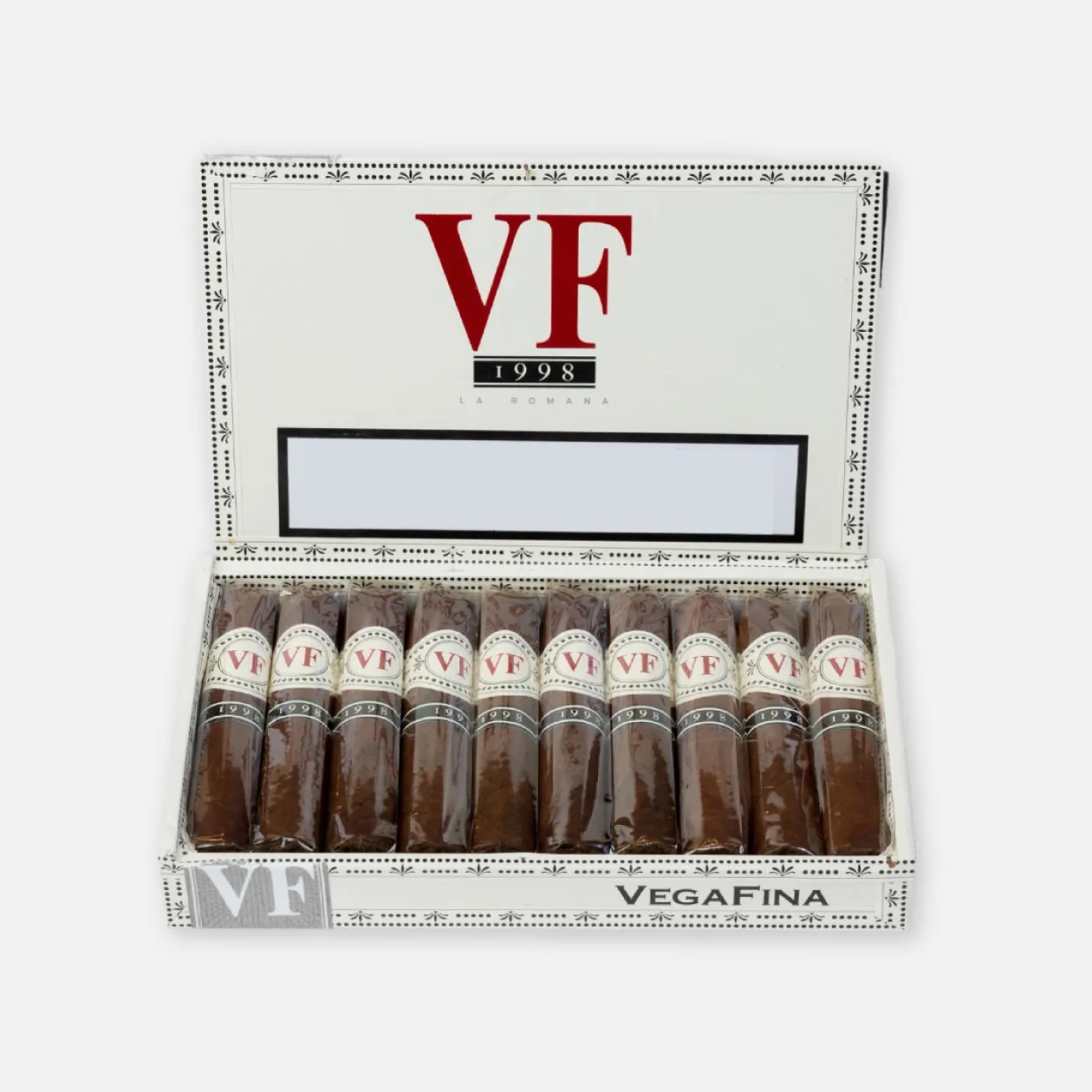 Vegafina 1998 cigars, elegant box presentation.