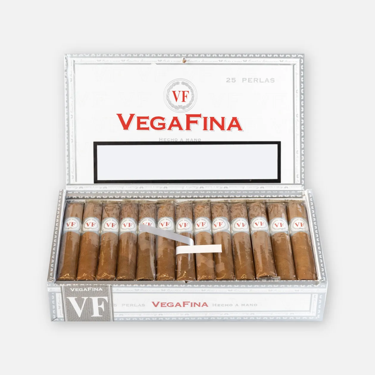 Vegafina handmade cigars in elegant white box packaging.